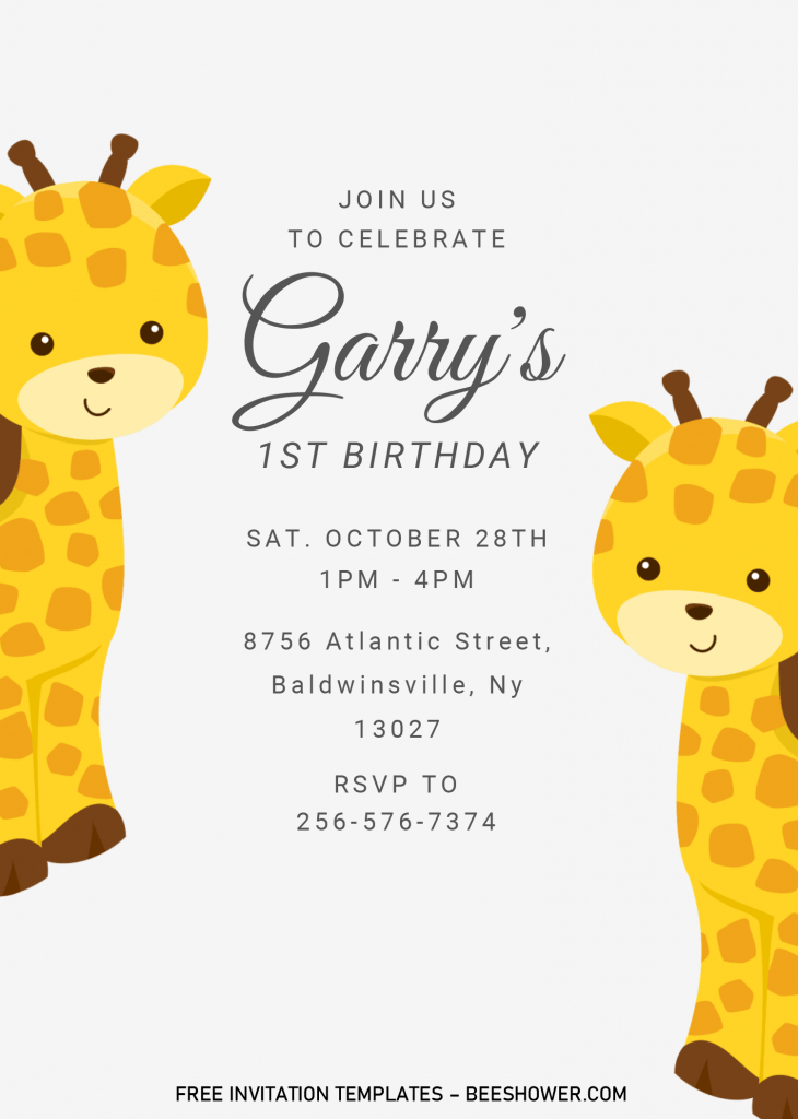 Safari Baby Shower Invitation Templates - Editable With MS Word and has 