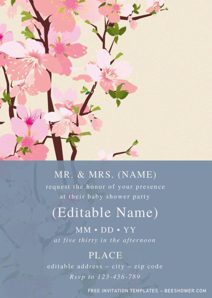 Spring Floral Baby Shower Invitation Templates - Editable .Docx and has elegant and classy design
