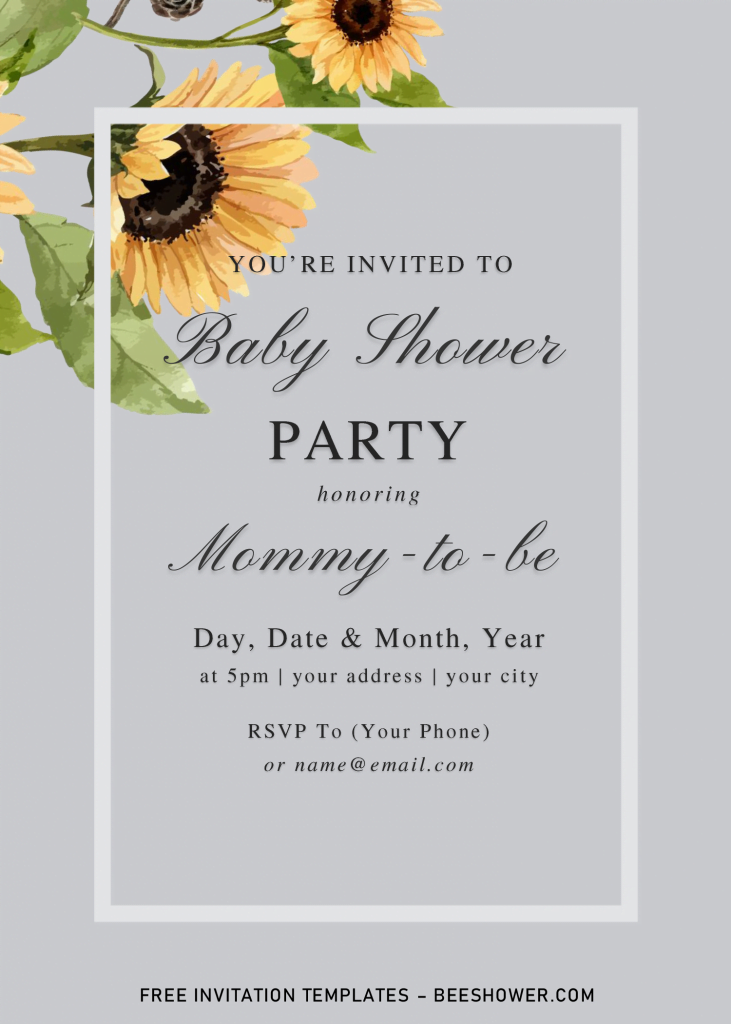 Simply Classic Baby Shower Invitation Templates - Editable .Docx and has 
