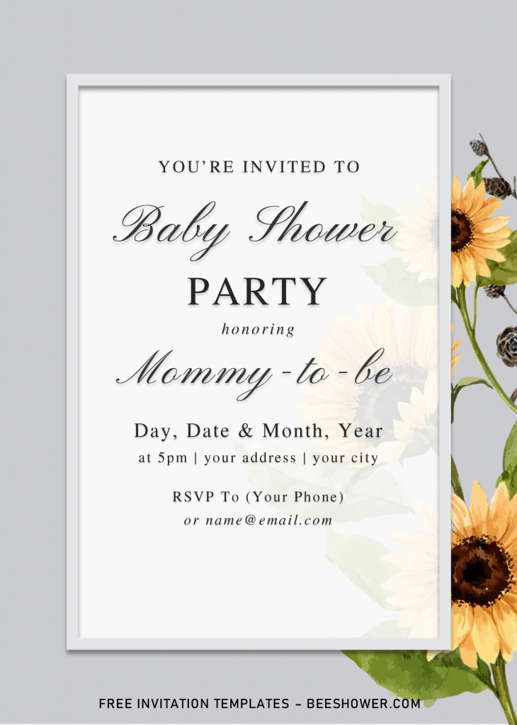 Simply Classic Baby Shower Invitation Templates - Editable .Docx and has classy and modern looking design