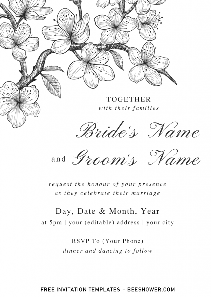 Botanical Branches Baby Shower Invitation Templates - Editable .Docx and has 