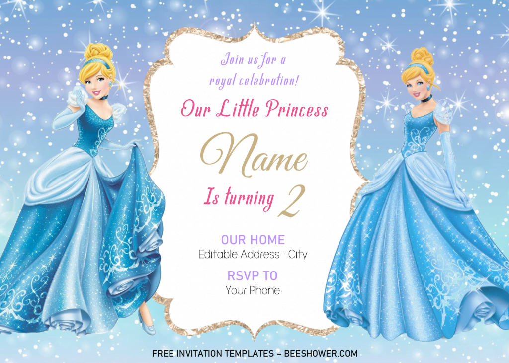 Disney Princess Baby Shower Invitation Templates - Editable With MS Word and has snow white