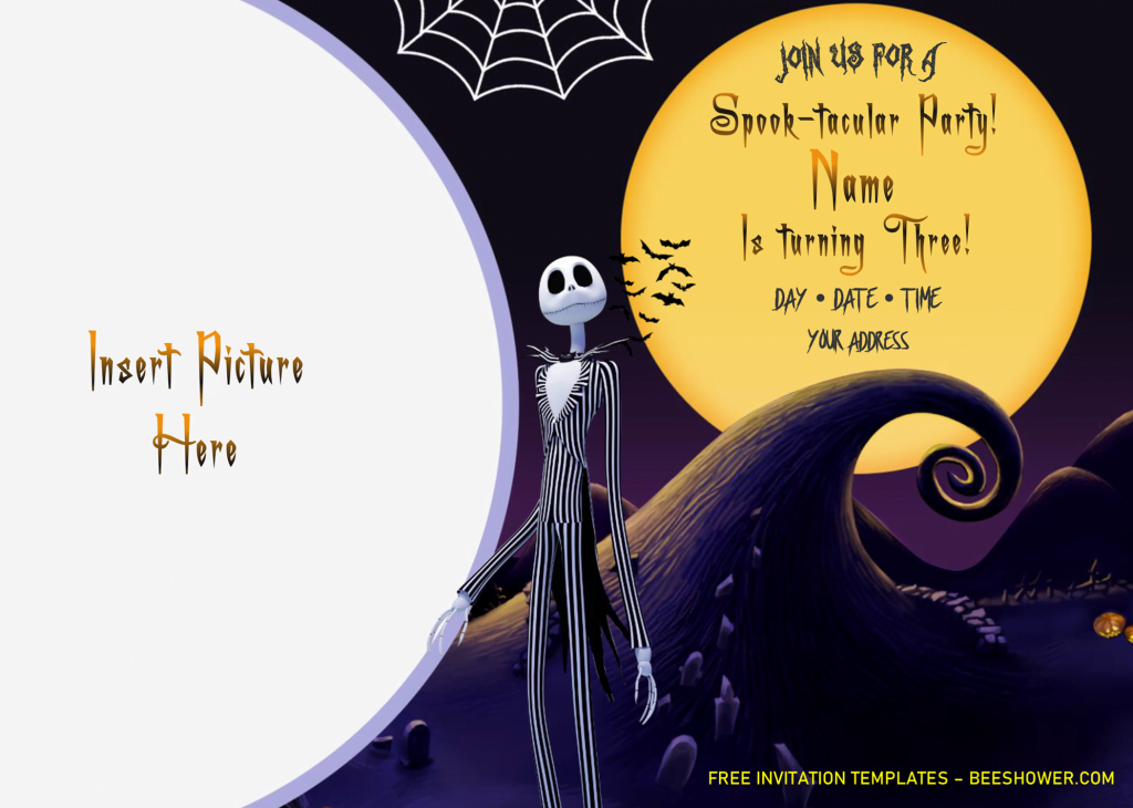 Nightmare Before Christmas Baby Shower Invitation Templates - Editable .Docx and has 