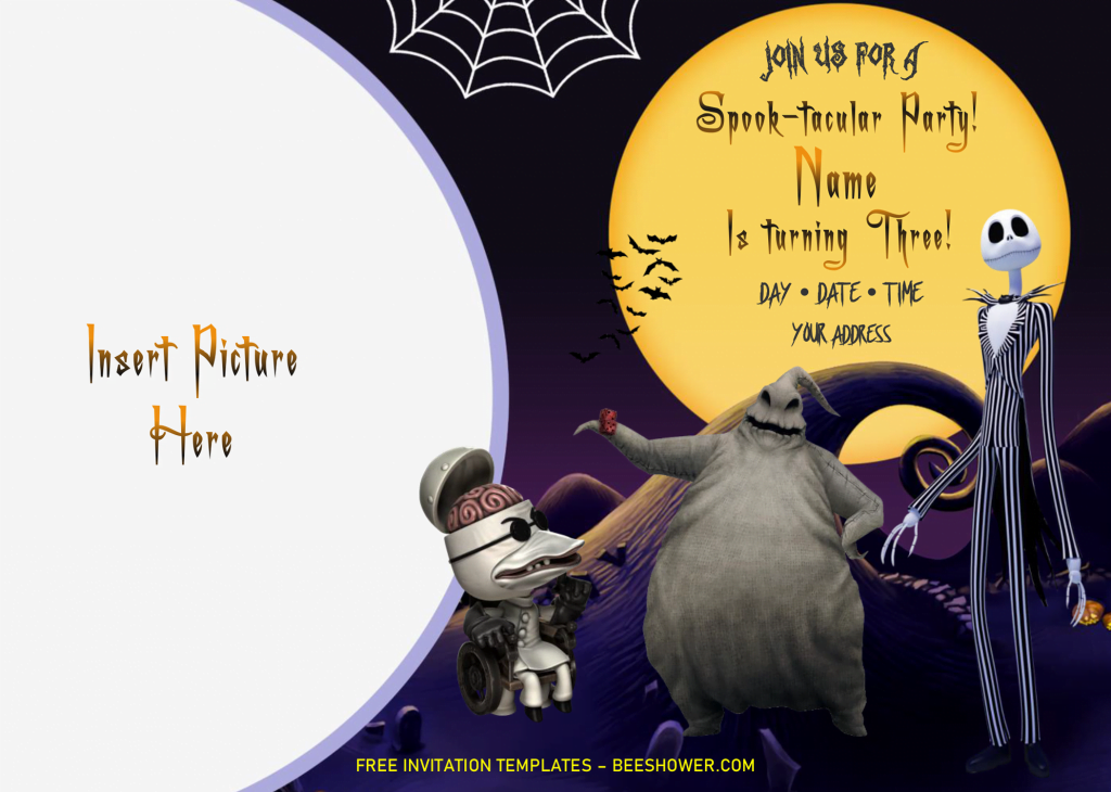 Nightmare Before Christmas Baby Shower Invitation Templates - Editable .Docx and has oogie boogie