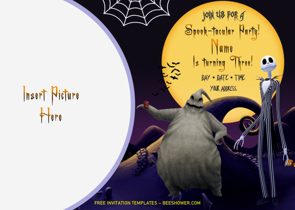 Nightmare Before Christmas Baby Shower Invitation Templates - Editable .Docx and has jack skellington