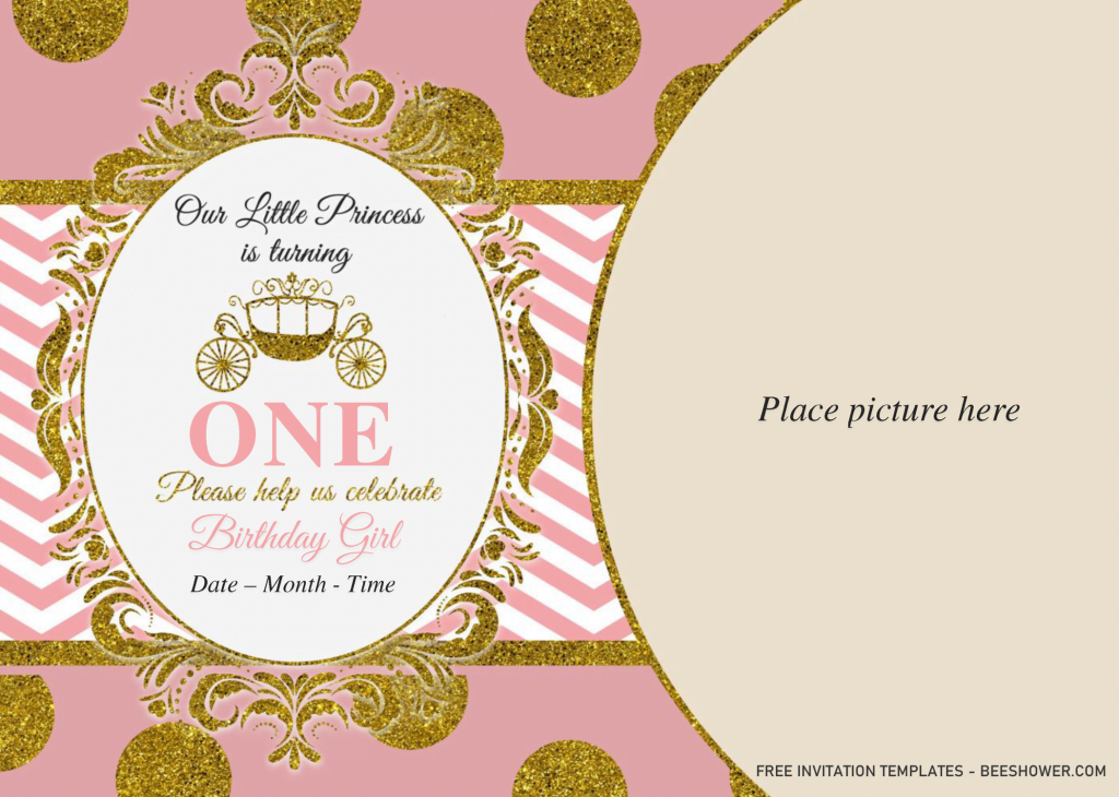 Royal Princess Baby Shower Invitation Templates - Editable .Docx and has Princess Carriage