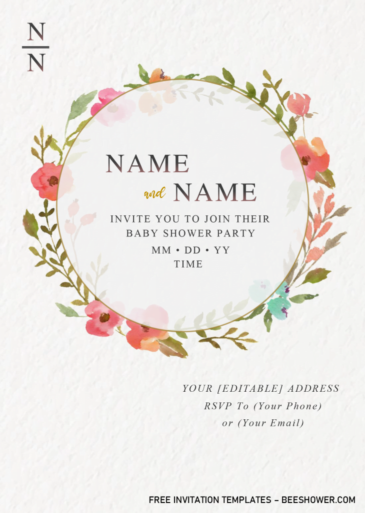 Vintage Floral Invitation Templates - Editable With Microsoft Word and has aesthetic design and fonts