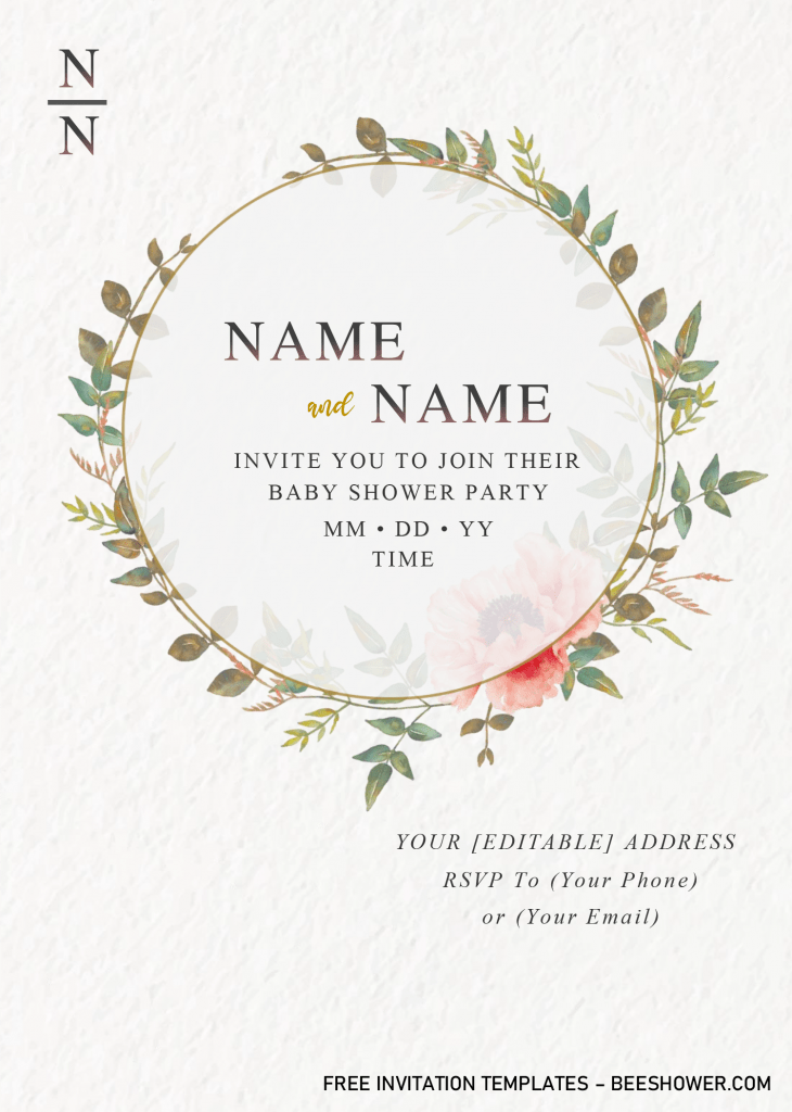 Vintage Floral Invitation Templates - Editable With Microsoft Word and has watercolor floral decorations