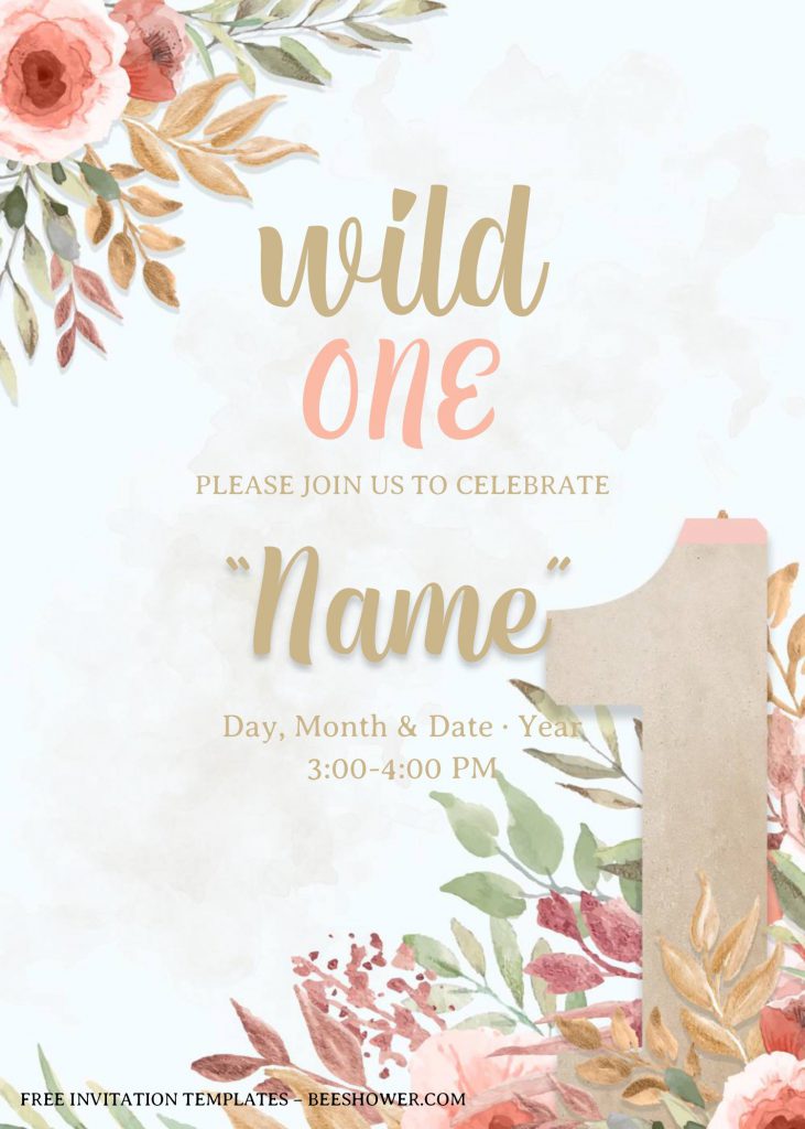 Free Wild One Baby Shower Invitation Templates For Word and has portrait and aesthetic designs