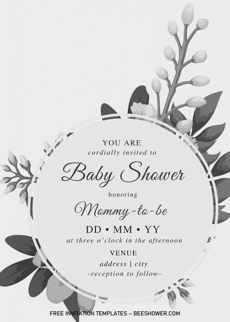 Black And White Baby Shower Invitation Templates - Editable With MS Word and has 