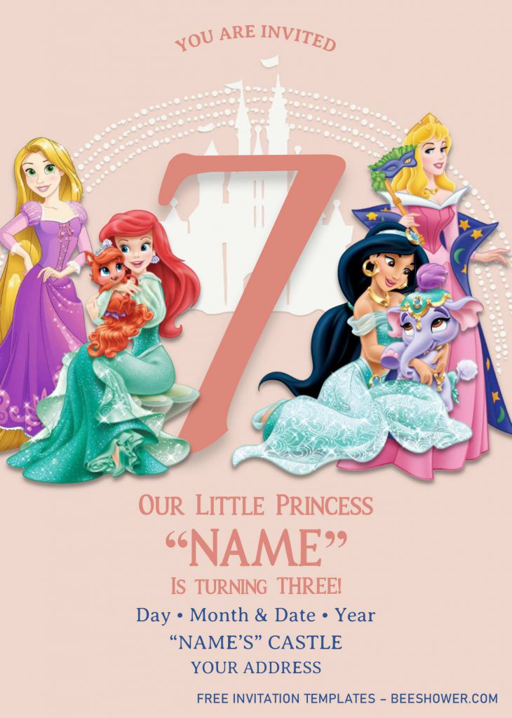 Disney Princess Birthday Invitation Templates - Editable With MS Word and has Aurora the sleeping beauty