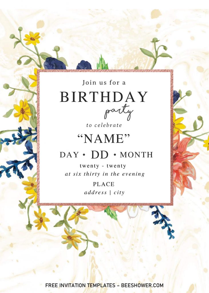 Festive Floral Baby Shower Invitation Templates - Editable With Microsoft Word and has portrait orientation card design