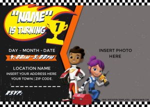 Free Blaze And The Monster Machines Baby Shower Invitation Templates Here and has race track background