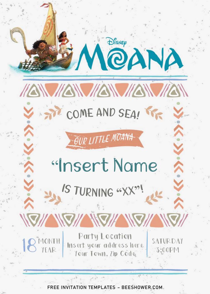 Free Moana Baby Shower Invitation Templates For Word and has 