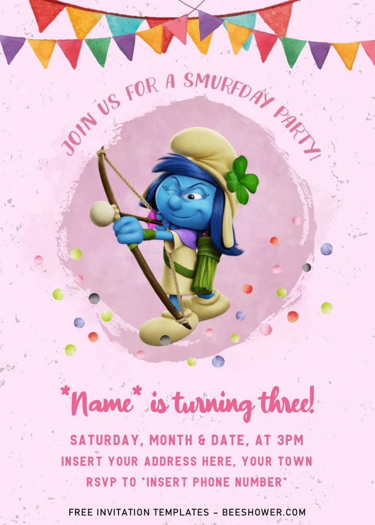 Free Smurf Baby Shower Invitation Templates For Word and has 