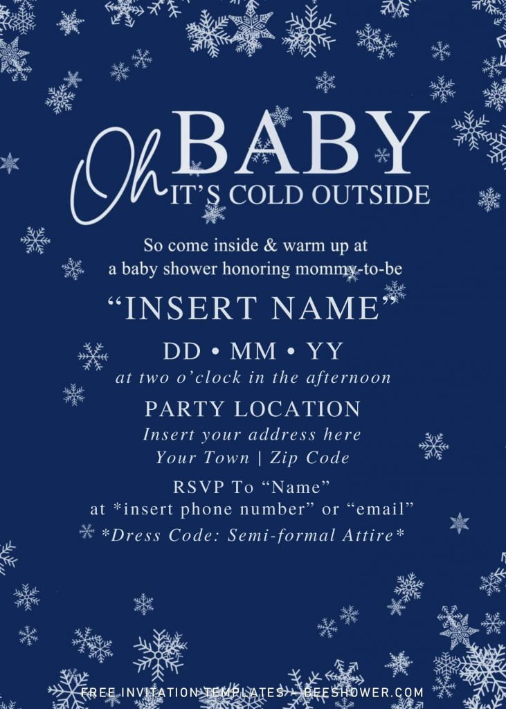 Free Winter Oh Baby Shower Invitation Templates For Word and has 