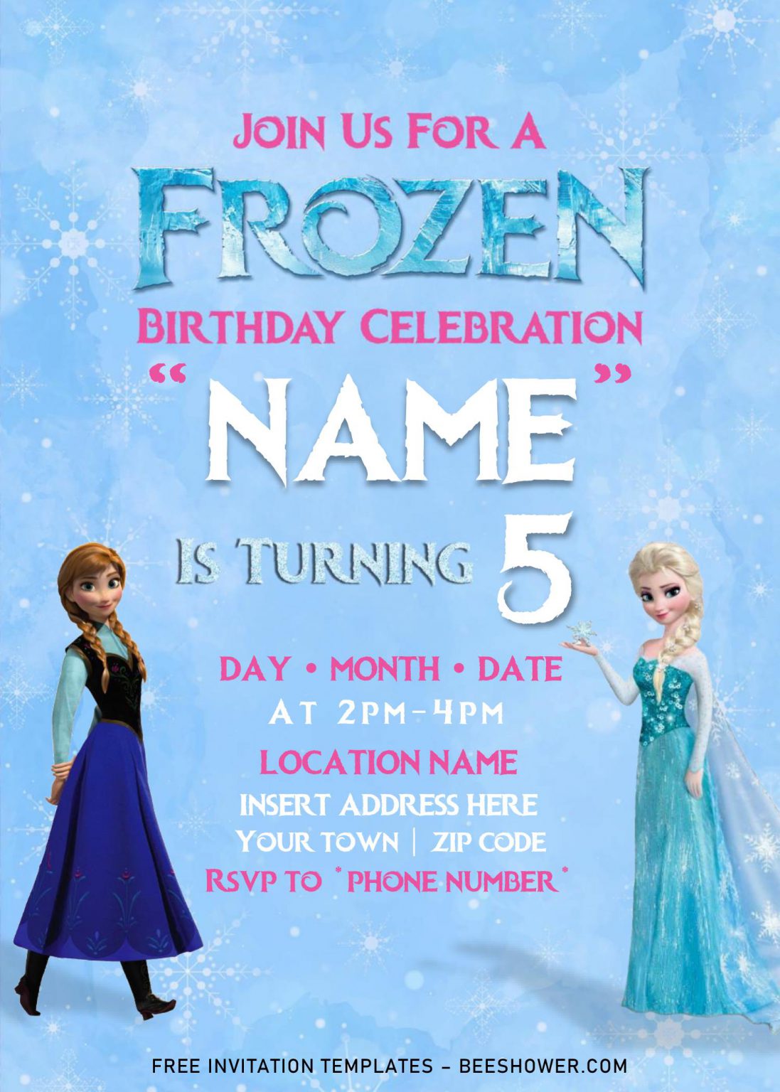 Free Frozen Baby Shower Invitation Templates For Word | Beeshower