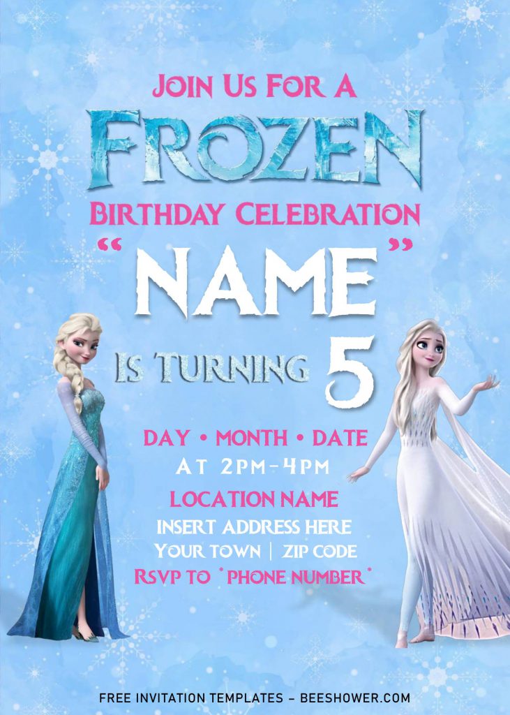 Free Frozen Baby Shower Invitation Templates For Word and has Sparkling White Snowflakes