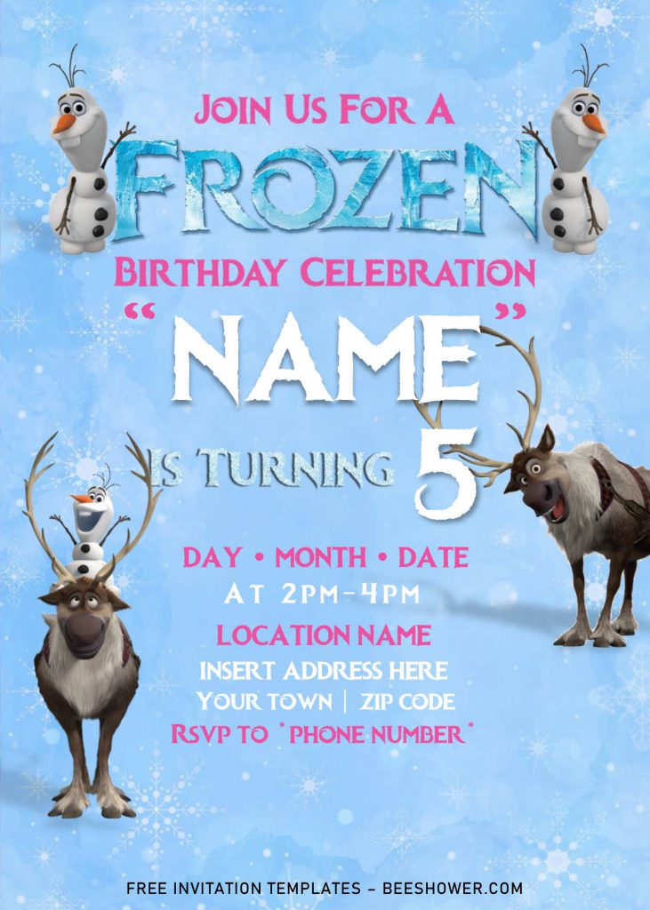 Free Frozen Baby Shower Invitation Templates For Word and has Blue background