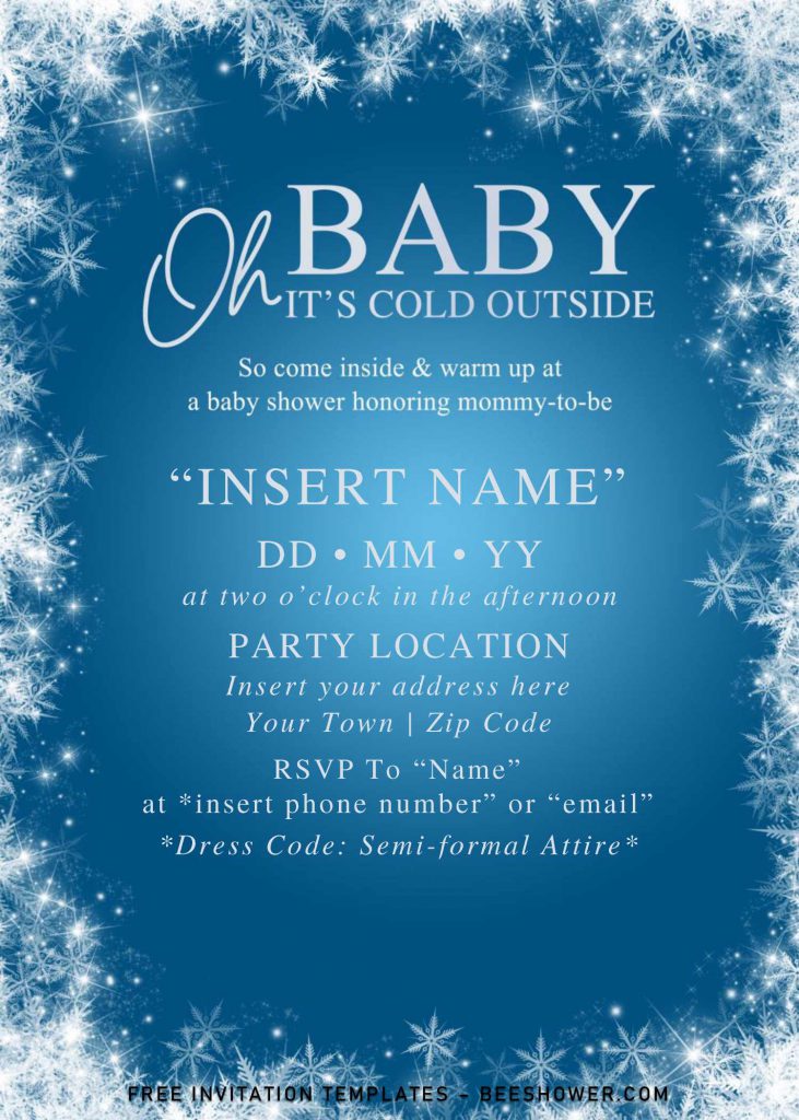 Free Winter Oh Baby Shower Invitation Templates For Word and has 