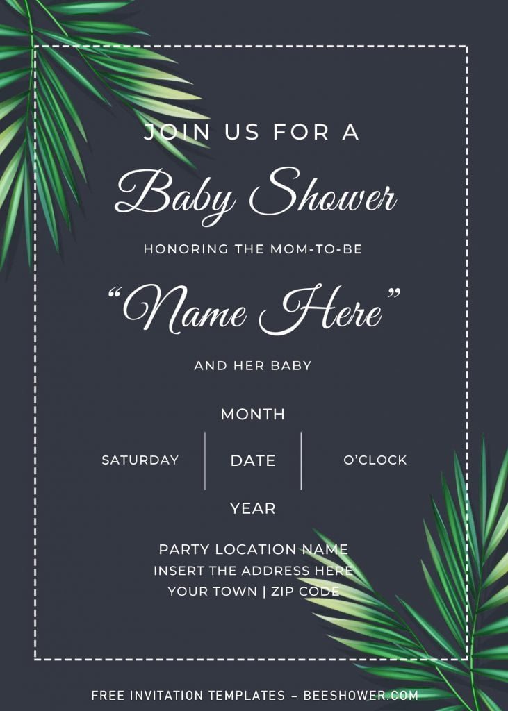 Free Elegant Greenery Baby Shower Invitation Templates For Word and has elegant and vintage look desgn