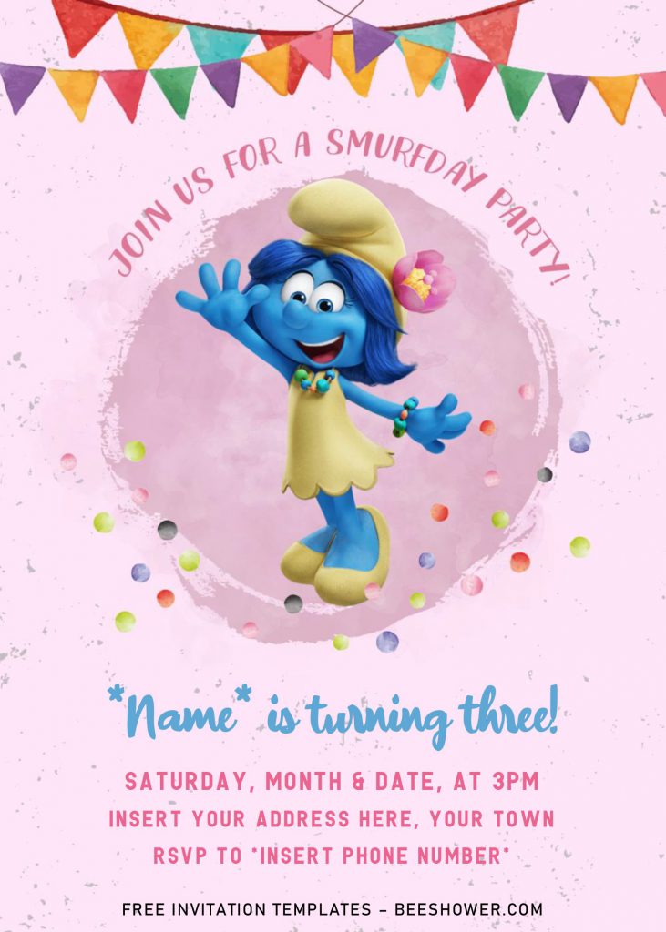 Free Smurf Baby Shower Invitation Templates For Word and has vexy