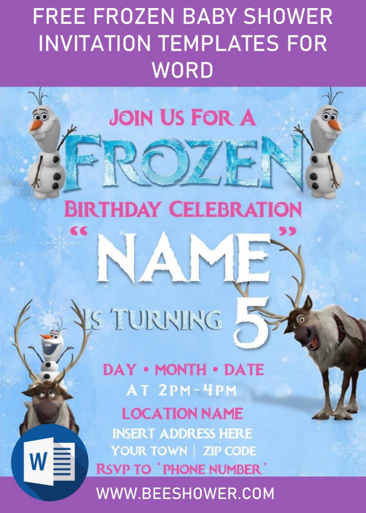Free Frozen Baby Shower Invitation Templates For Word