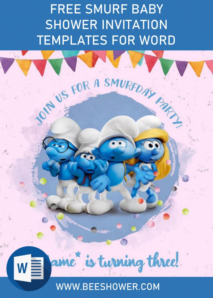 Free Smurf Baby Shower Invitation Templates For Word