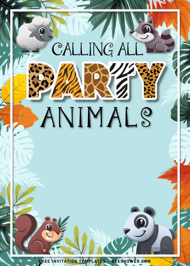 10+ Fun Calling All Party Animals Baby Shower Invitation Templates and has cute baby panda and sheep