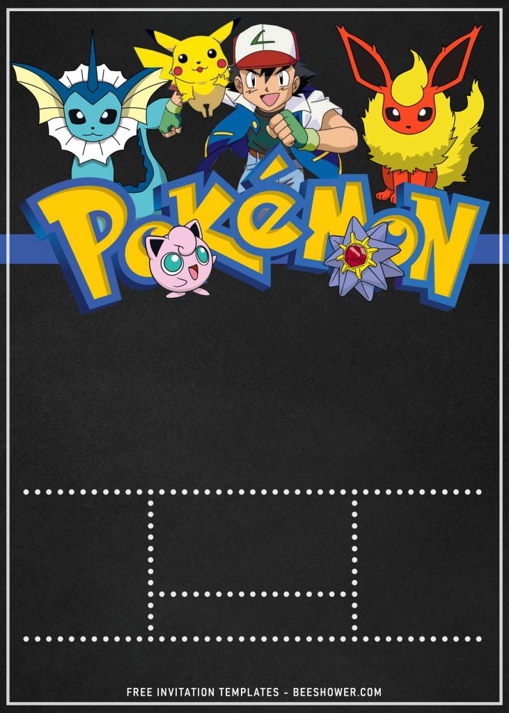 11+ Pokemon Baby Shower Invitation Templates and has chalkboard background