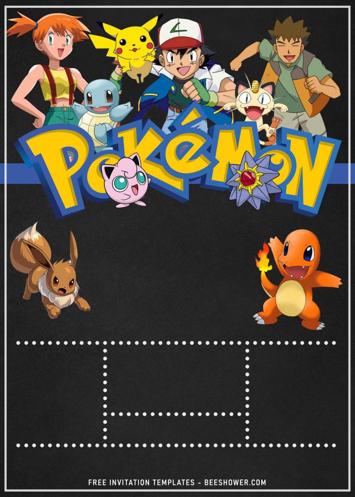 11+ Pokemon Baby Shower Invitation Templates and has Misty And Eevee