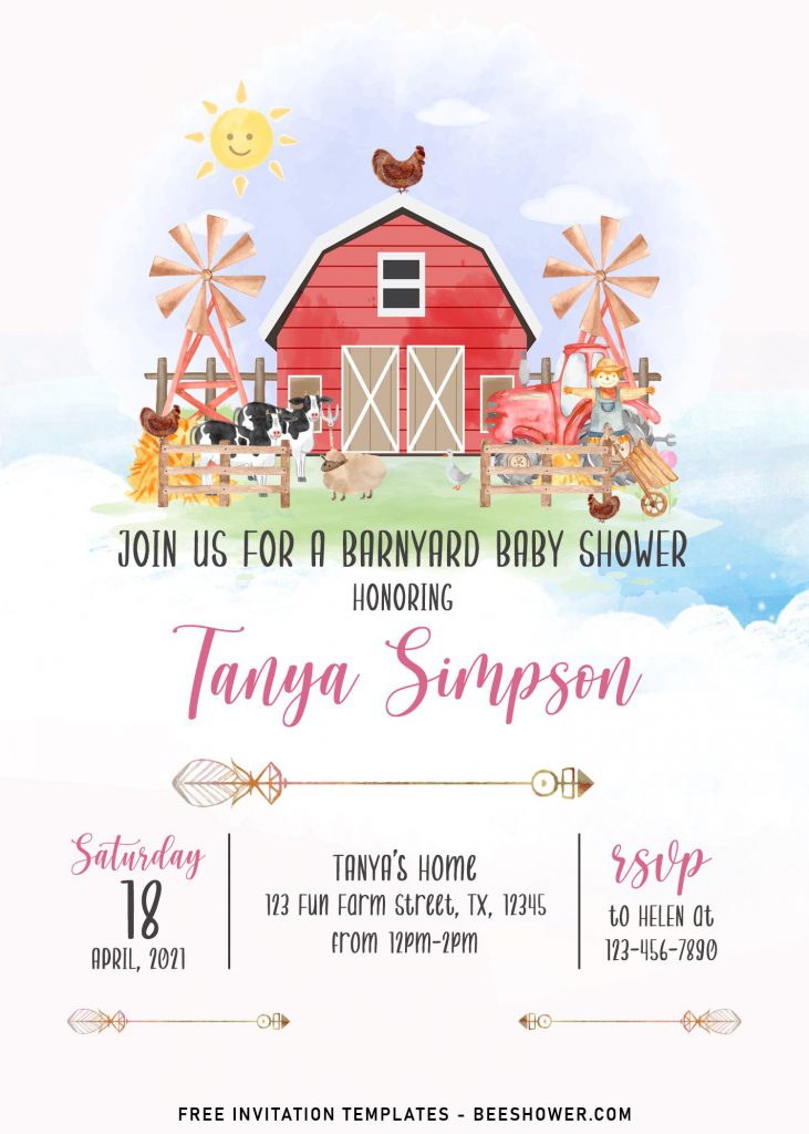 11+ Farm Animals Baby Shower Invitation Templates