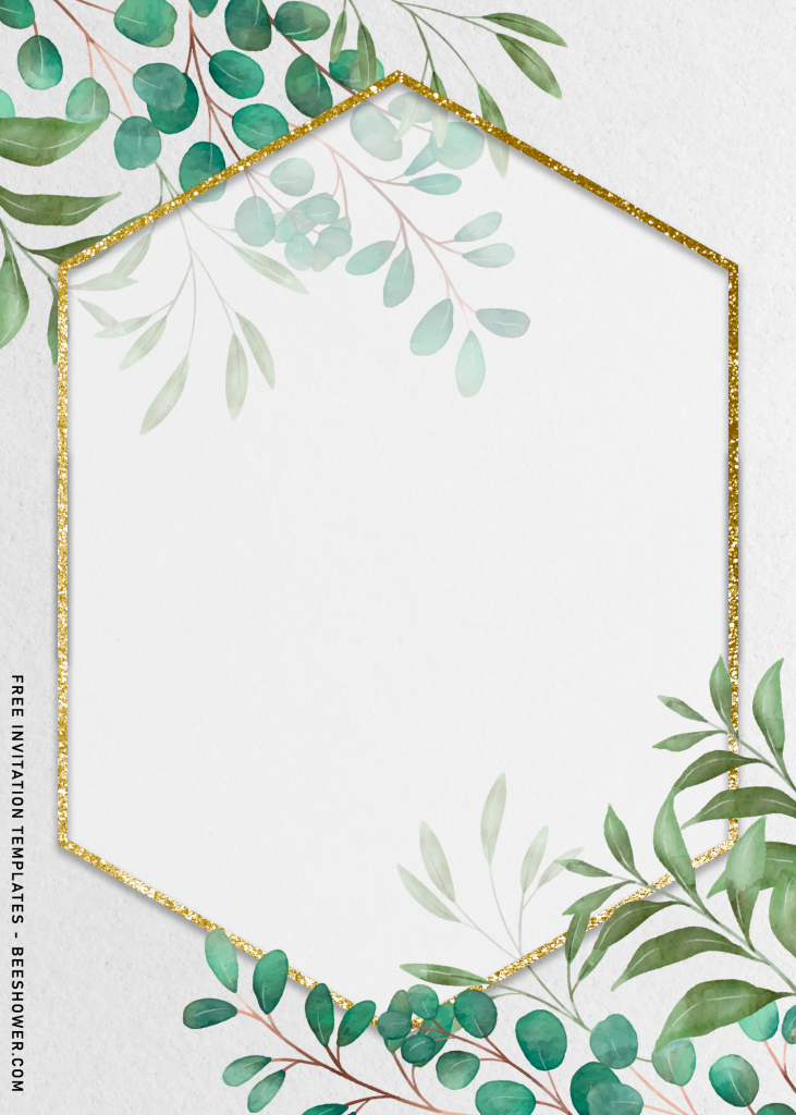 7+ Beautiful Greenery Invitation Templates For Your Garden Inspired Baby Shower Party and it has aesthetic green leaves 