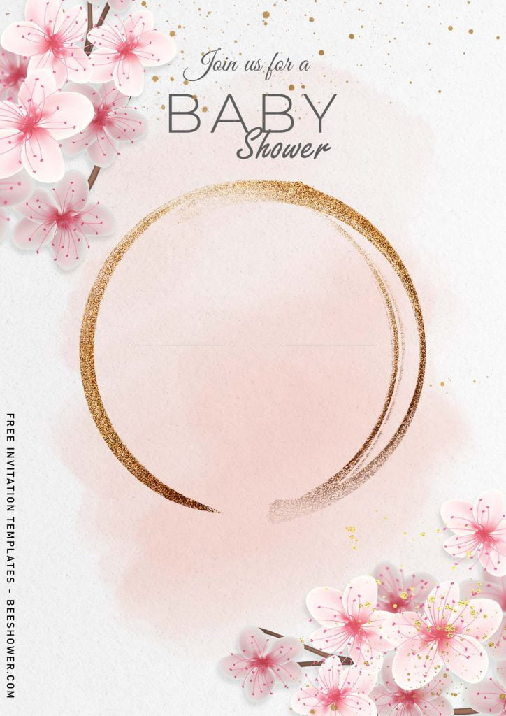 7+ Blush Floral And Gold Baby Shower Invitation Templates