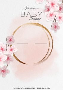 7+ Blush Floral And Gold Baby Shower Invitation Templates
