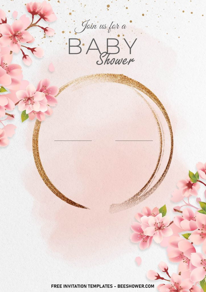 7+ Blush Floral And Gold Baby Shower Invitation Templates and has aesthetic design