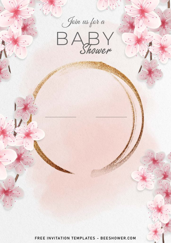 7+ Blush Floral And Gold Baby Shower Invitation Templates and has beautiful pink floral