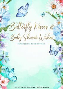 7+ Beautiful Watercolor Butterfly Baby Shower Invitation Templates and has beautiful watercolor background