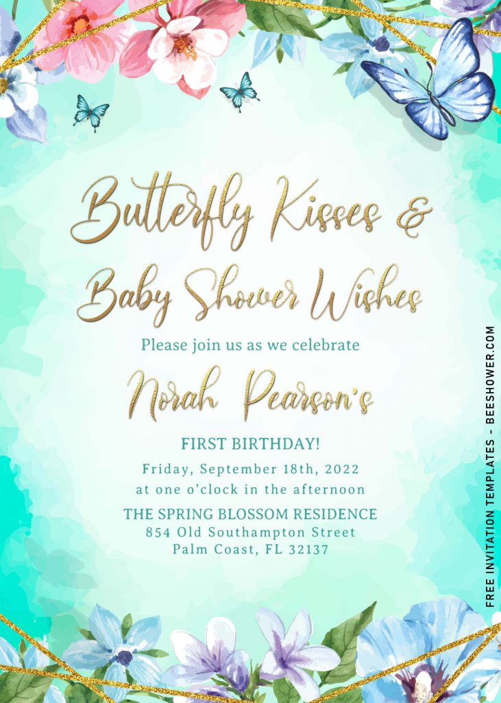7+ Beautiful Watercolor Butterfly Baby Shower Invitation Templates