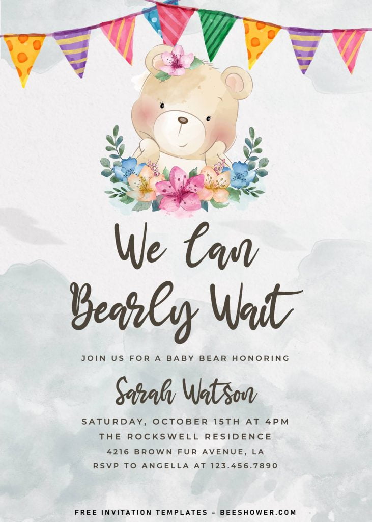 7+ Cute Baby Bear Baby Shower Invitation Templates