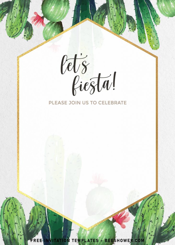 8+ Boho Fiesta Cactus Baby Shower Invitation Templates and has text box with white layer