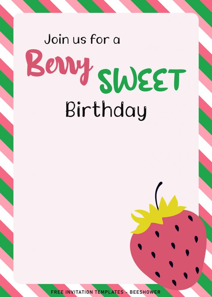 8+ Berry Sweet Baby Shower Invitation Templates and has cute and delicious strawberry image