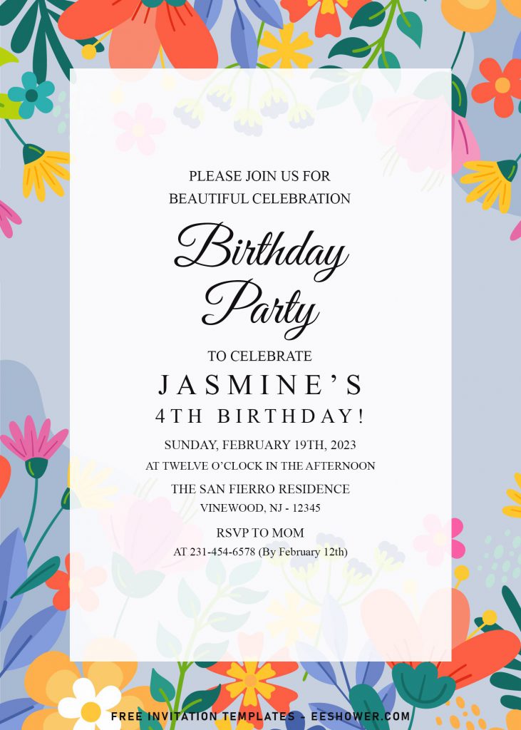 8+ Pastel Spring Floral Birthday Invitation Templates For Garden Inspired Birthday Party