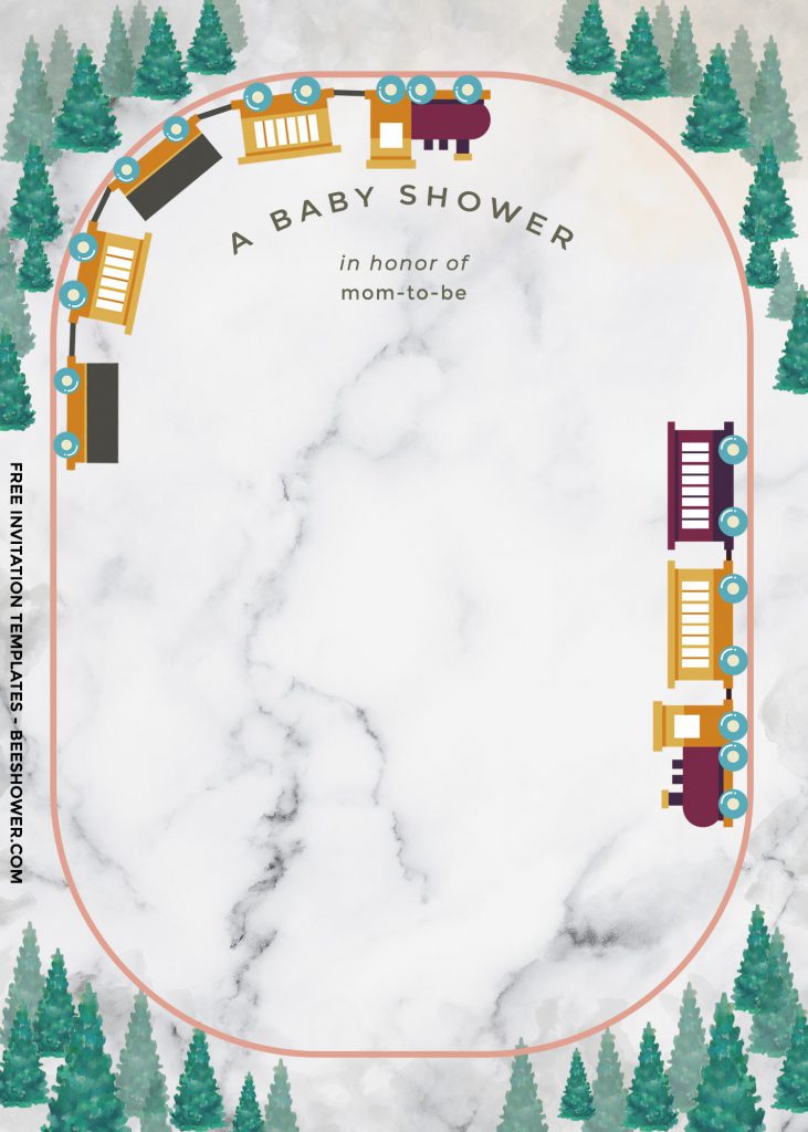 8+ Cute Train Themed Baby Shower Invitation Templates and has railway and train