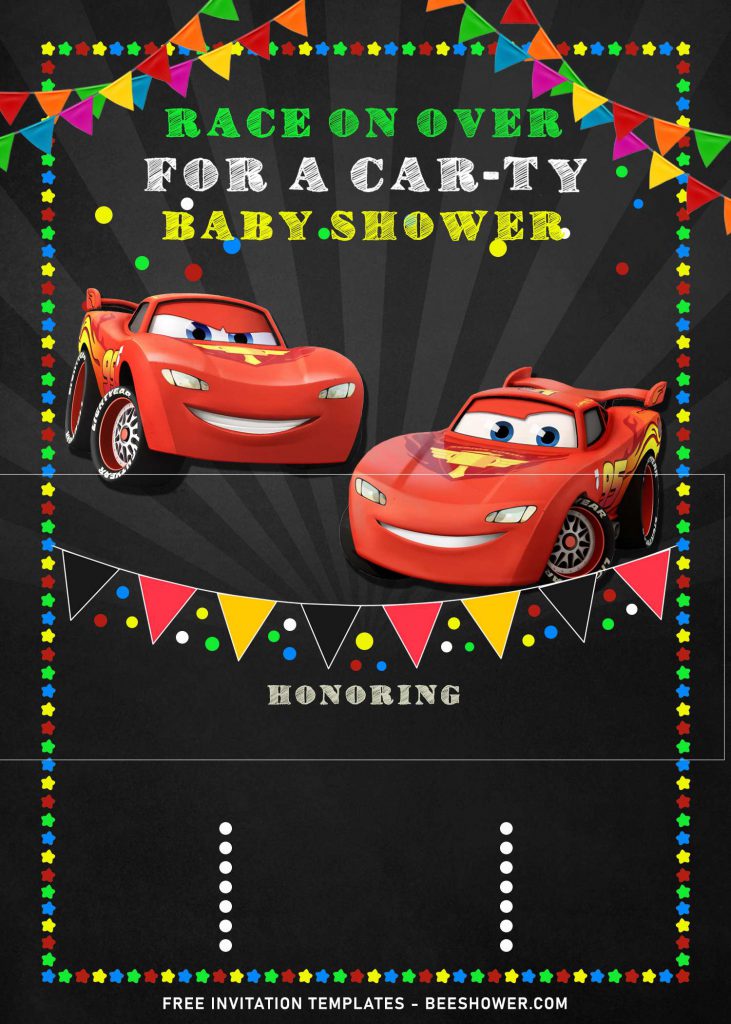 9+ Cool Disney Cars Baby Shower Invitation Templates For Your Baby Shower Party and has Chalkboard Background