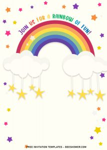 9+ Colorful Rainbow Invitation Card Templates For Your Delightful Baby Shower Party and has solid white background