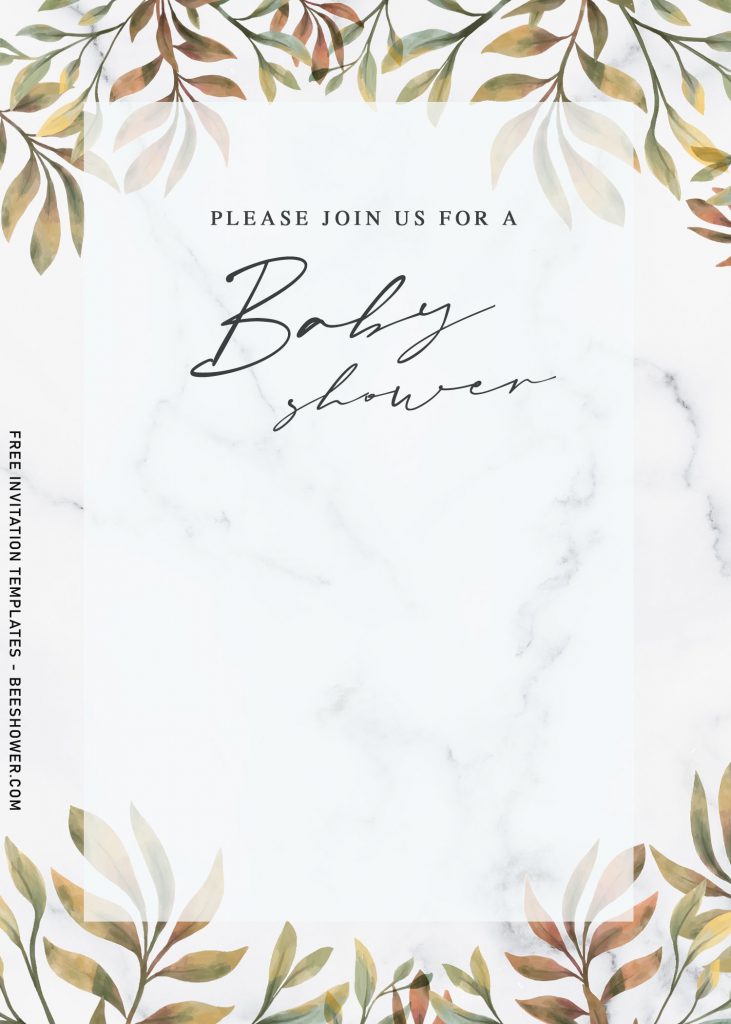 9+ Personalized Greenery Baby Shower Invitation Templates For Your Baby Shower Party and has beautiful greenery leaves border