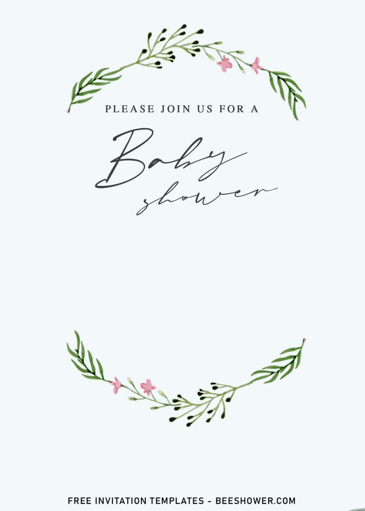 9+ Personalized Greenery Baby Shower Invitation Templates For Your Baby Shower Party and has custom greenery leaves wreath