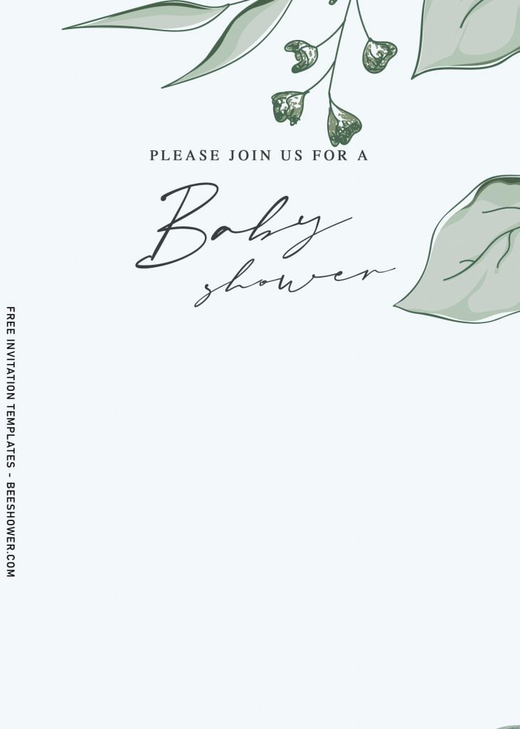 9+ Personalized Greenery Baby Shower Invitation Templates For Your Baby Shower Party and has solid white background