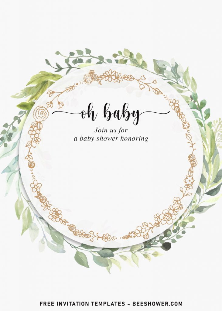 9+ Watercolor Botanical Floral Baby Shower Invitation Templates and has portrait design